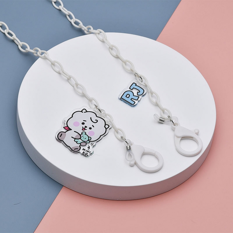 BTS BT21 Acrylic colored PVC eyewear chain with anti loss and anti slip neck mask chain 58cm price for 10 pcs