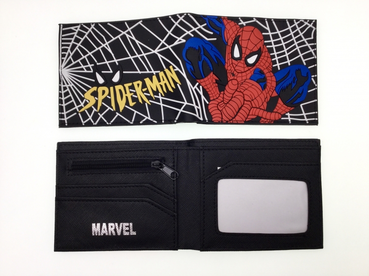 Spiderman Anime Surrounding PVC Adhesive Short Fold Wallet
