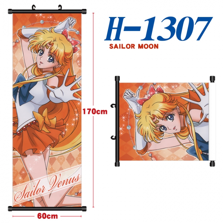 sailormoon Black plastic rod cloth hanging canvas painting Wall Scroll 60x170cm H-1307A