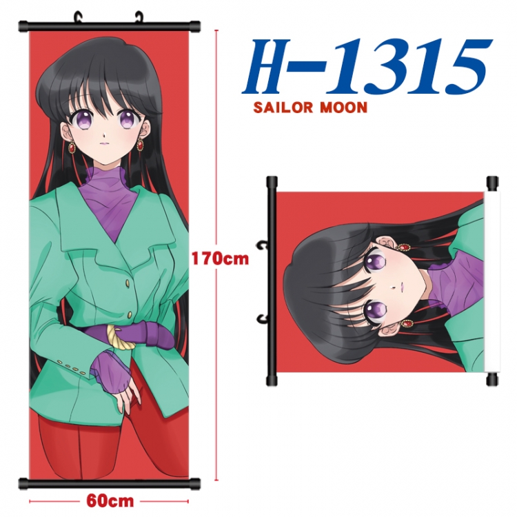 sailormoon Black plastic rod cloth hanging canvas painting Wall Scroll 60x170cm H-1315A