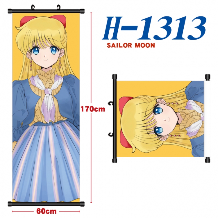 sailormoon Black plastic rod cloth hanging canvas painting Wall Scroll 60x170cm H-1313A
