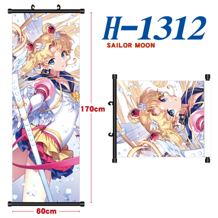 sailormoon Black plastic rod cloth hanging canvas painting Wall Scroll 60x170cm H-1312A