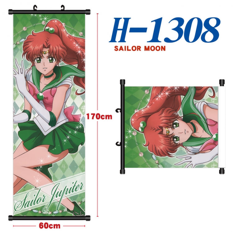sailormoon Black plastic rod cloth hanging canvas painting Wall Scroll 60x170cm H-1308A