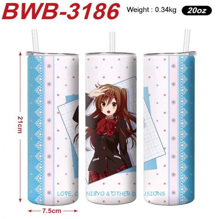 Chuunibyou Demo Koi Ga Shitai Anime printing insulation cup straw cup 21X7.5CM BWB-3186A