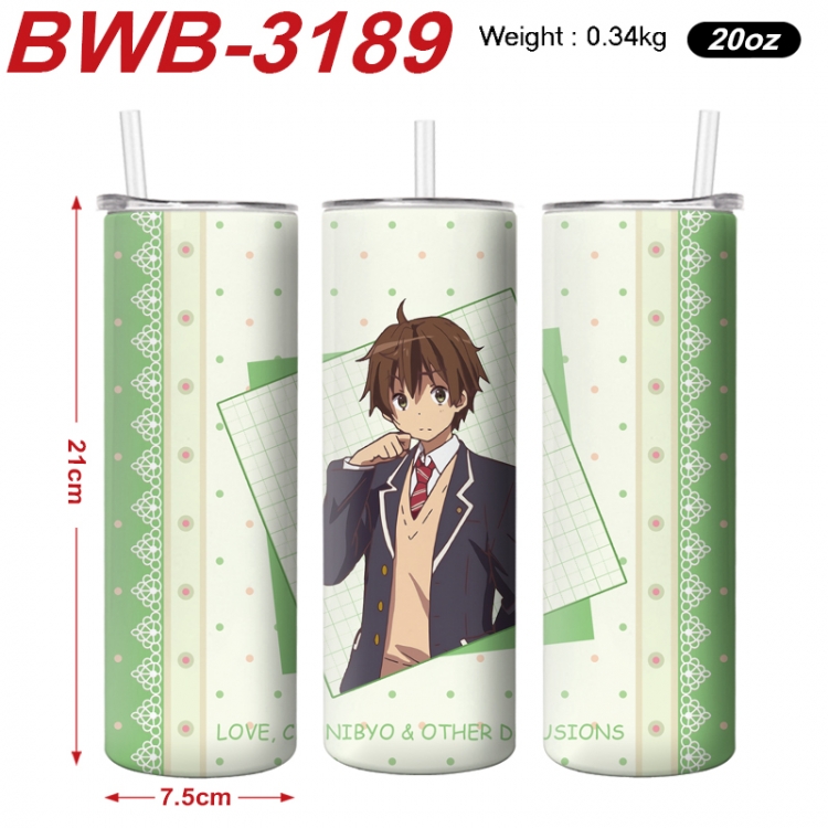 Chuunibyou Demo Koi Ga Shitai Anime printing insulation cup straw cup 21X7.5CM BWB-3189A