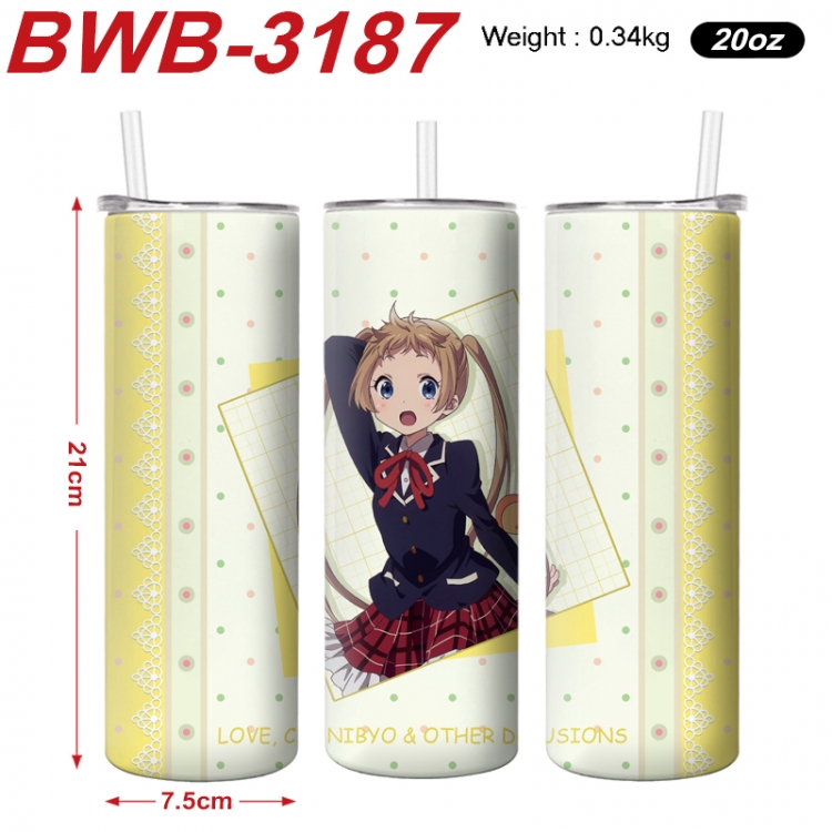 Chuunibyou Demo Koi Ga Shitai Anime printing insulation cup straw cup 21X7.5CM BWB-3187A
