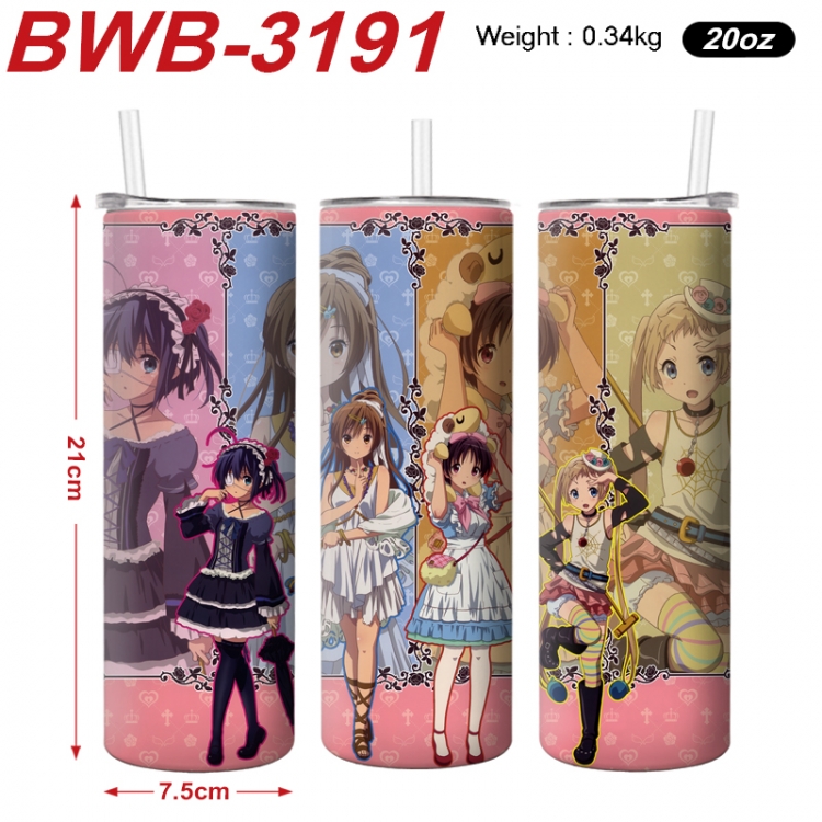 Chuunibyou Demo Koi Ga Shitai Anime printing insulation cup straw cup 21X7.5CM BWB-3191A