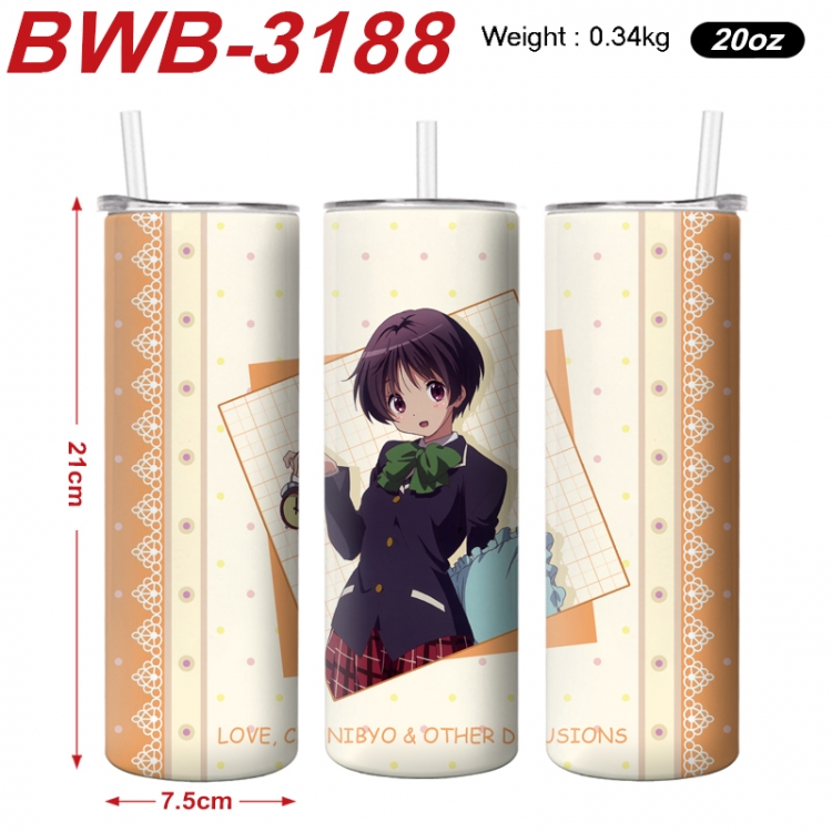 Chuunibyou Demo Koi Ga Shitai Anime printing insulation cup straw cup 21X7.5CM BWB-3188A