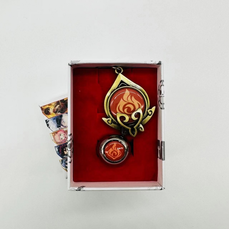 Genshin Impact Anime peripheral ring necklace box Pack  3747