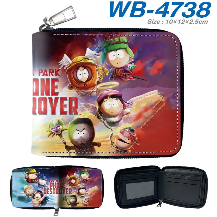 South Park Anime color short full zip folding wallet 10x12x2.5cm WB-4738A