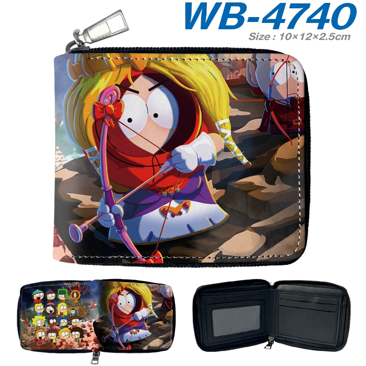 South Park Anime color short full zip folding wallet 10x12x2.5cm WB-4740A