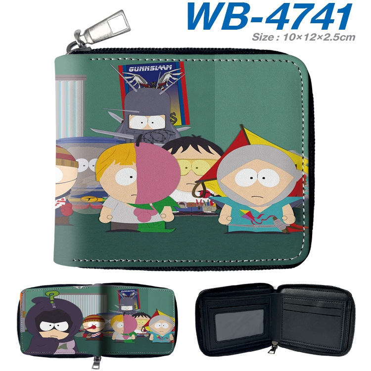 South Park Anime color short full zip folding wallet 10x12x2.5cm WB-4741A