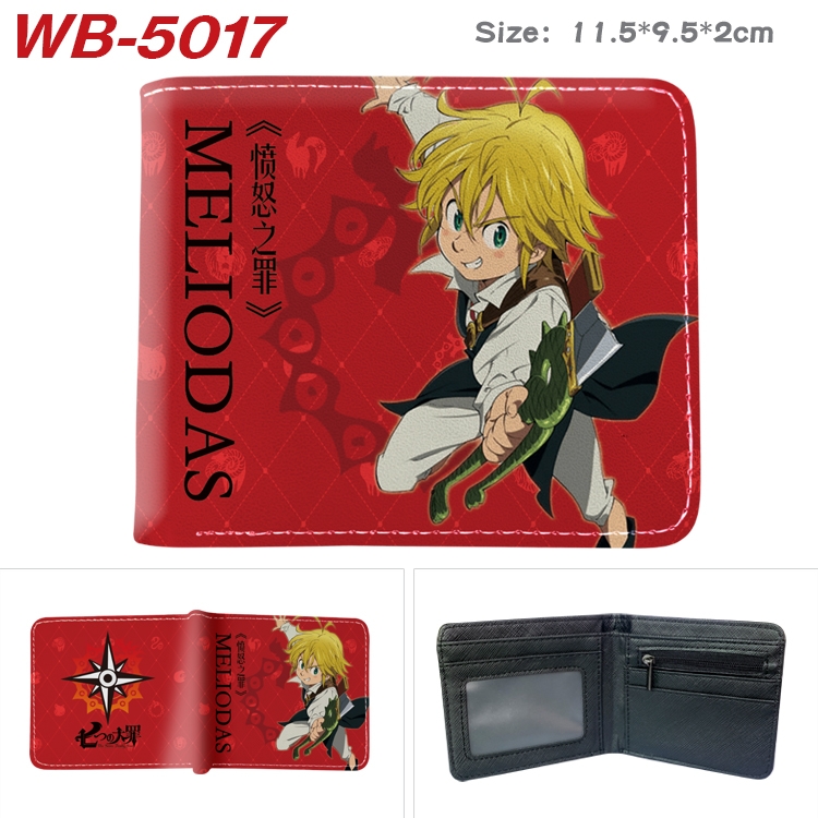 The Seven Deadly Sins Animation color PU leather half fold wallet 11.5X9X2CM WB-5017A