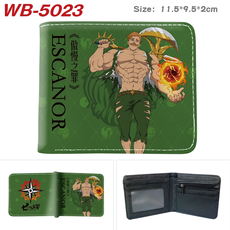The Seven Deadly Sins Animation color PU leather half fold wallet 11.5X9X2CM WB-5023A