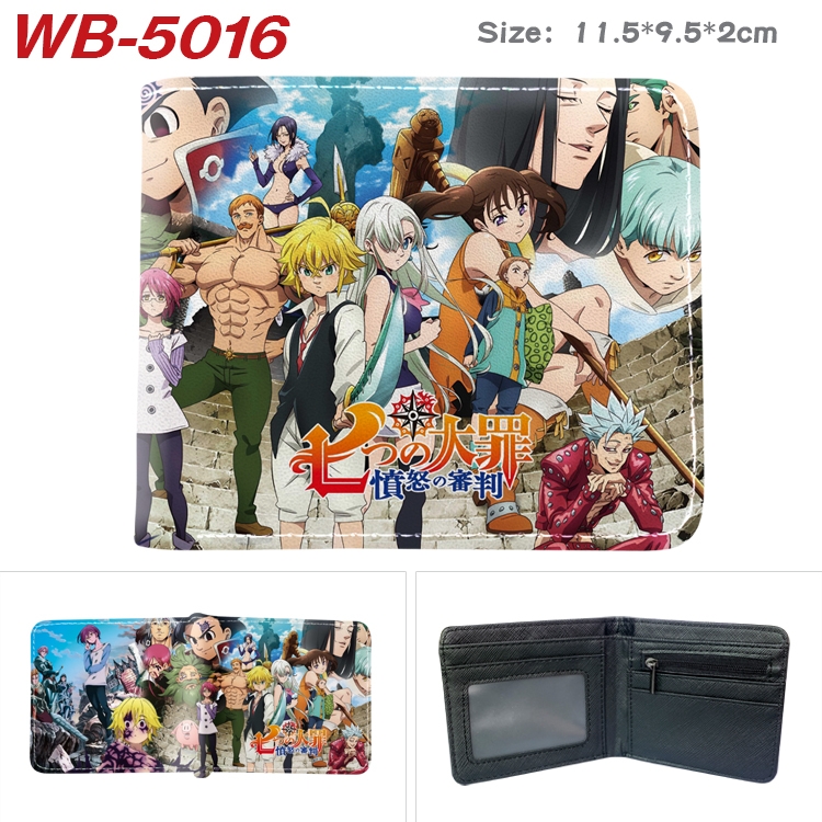 The Seven Deadly Sins Animation color PU leather half fold wallet 11.5X9X2CM WB-5016A