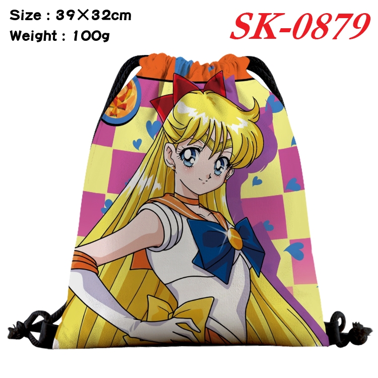 sailormoon cartoon Waterproof Nylon Full Color Drawstring Pocket 39x32cm SK-0879