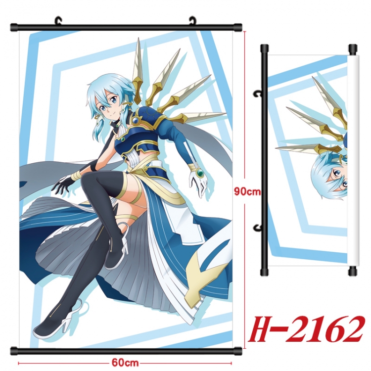 Sword Art Online Anime Black Plastic Rod Canvas Painting Wall Scroll 60X90CM H-2162A