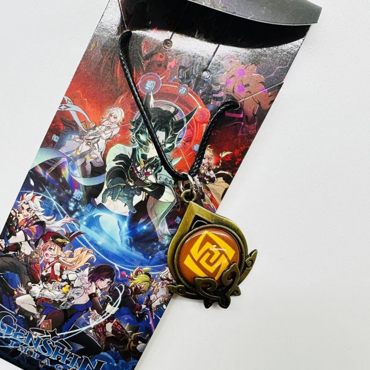 Genshin Impact Anime peripheral leather rope necklace pendant jewelry price for 5 pcs