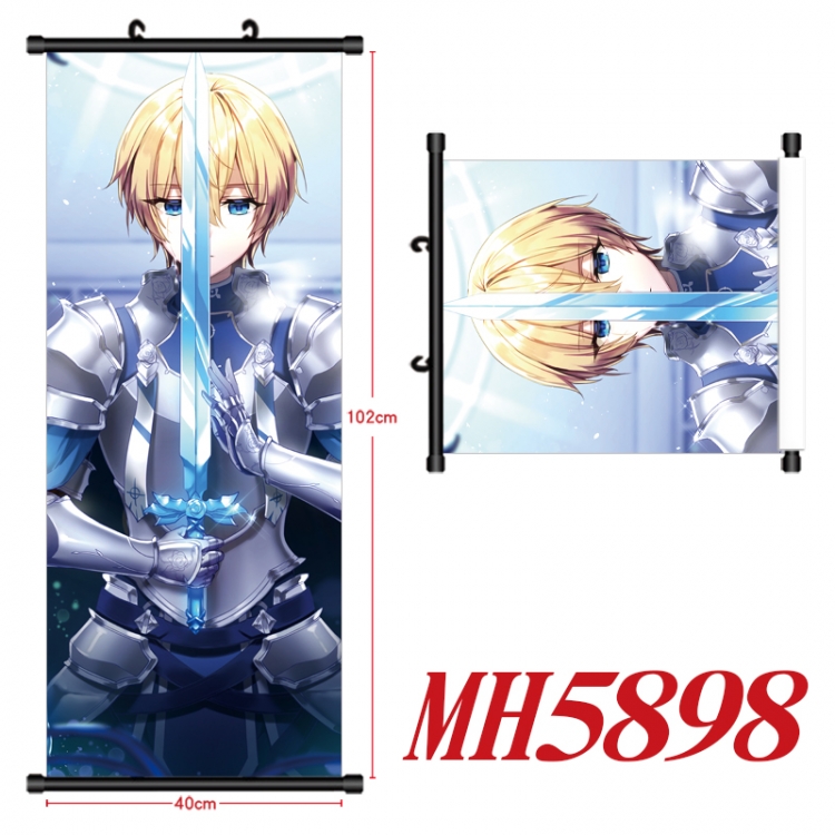 Sword Art Online Anime black Plastic rod Cloth painting Wall Scroll 40X102CM MH5898A