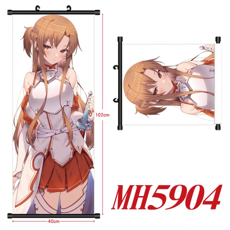 Sword Art Online Anime black Plastic rod Cloth painting Wall Scroll 40X102CM MH5904A