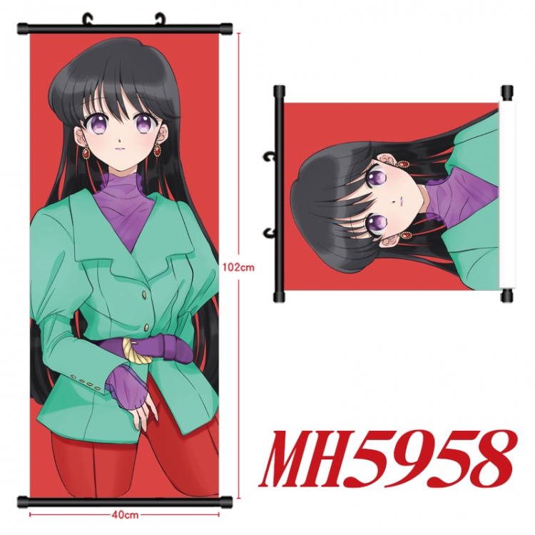 sailormoon Anime black Plastic rod Cloth painting Wall Scroll 40X102CM MH5958A