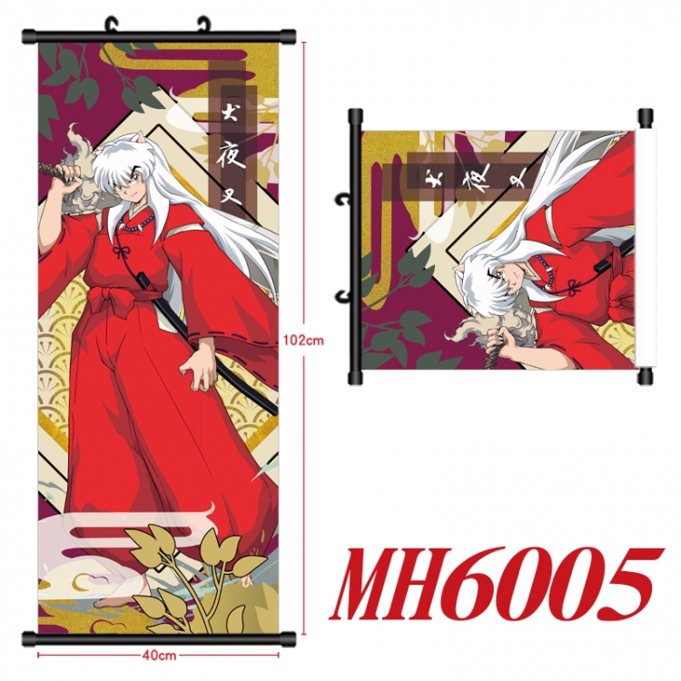 Inuyasha Anime black Plastic rod Cloth painting Wall Scroll 40X102CM MH6005A