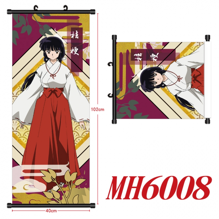 Inuyasha Anime black Plastic rod Cloth painting Wall Scroll 40X102CM MH6008A