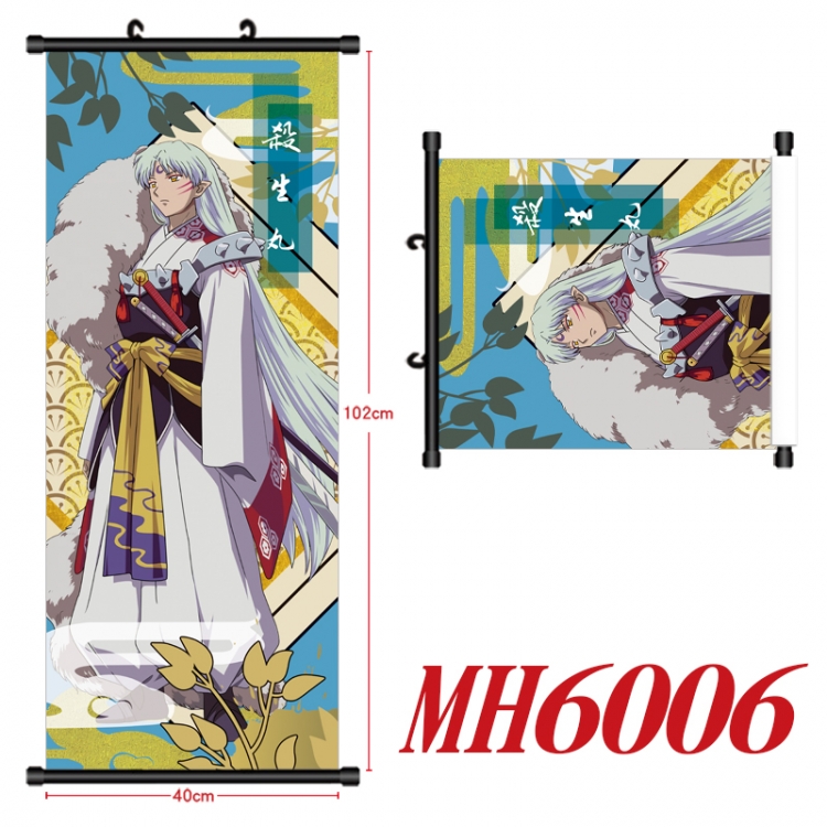 Inuyasha Anime black Plastic rod Cloth painting Wall Scroll 40X102CM  MH6006A
