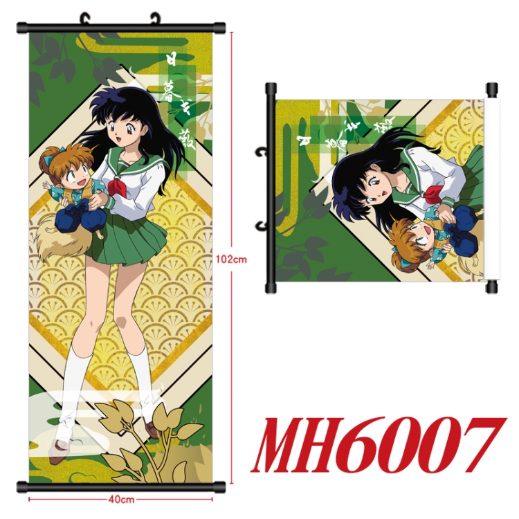 Inuyasha Anime black Plastic rod Cloth painting Wall Scroll 40X102CM MH6007A