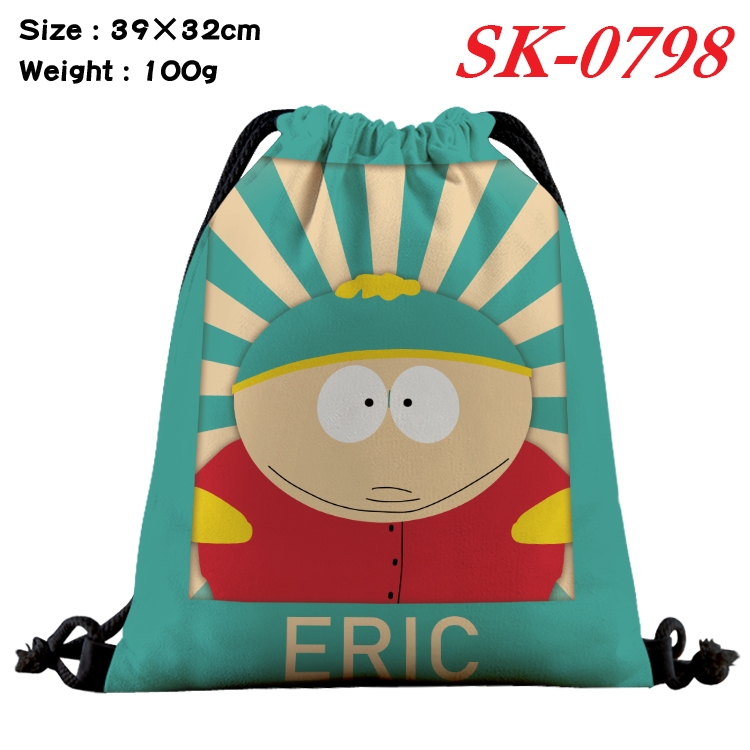 South Park cartoon Waterproof Nylon Full Color Drawstring Pocket 39x32cm SK-0798