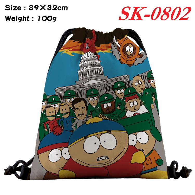 South Park cartoon Waterproof Nylon Full Color Drawstring Pocket 39x32cm SK-0802