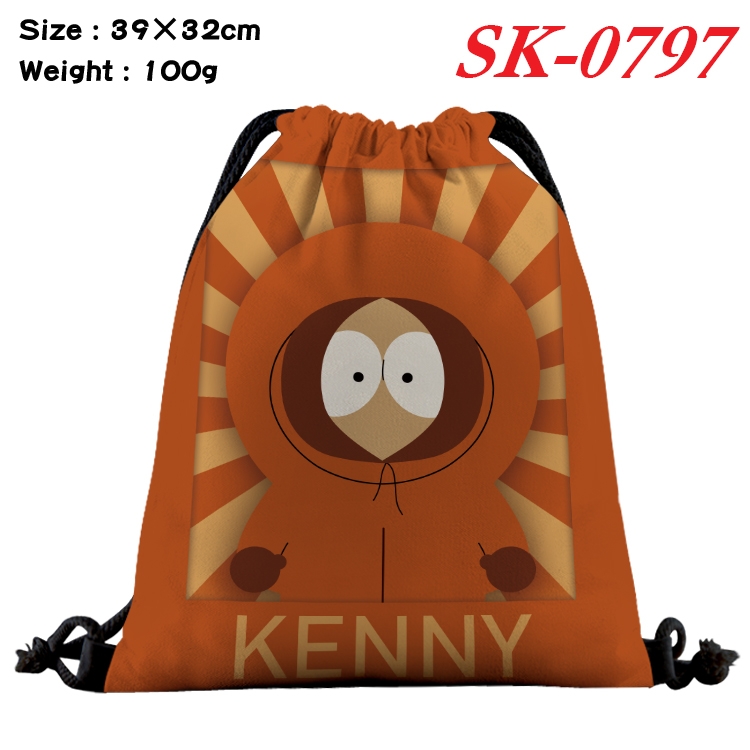 South Park cartoon Waterproof Nylon Full Color Drawstring Pocket 39x32cm SK-0797