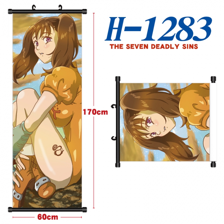 The Seven Deadly Sins Black plastic rod cloth hanging canvas painting Wall Scroll 60x170cm H-1283A