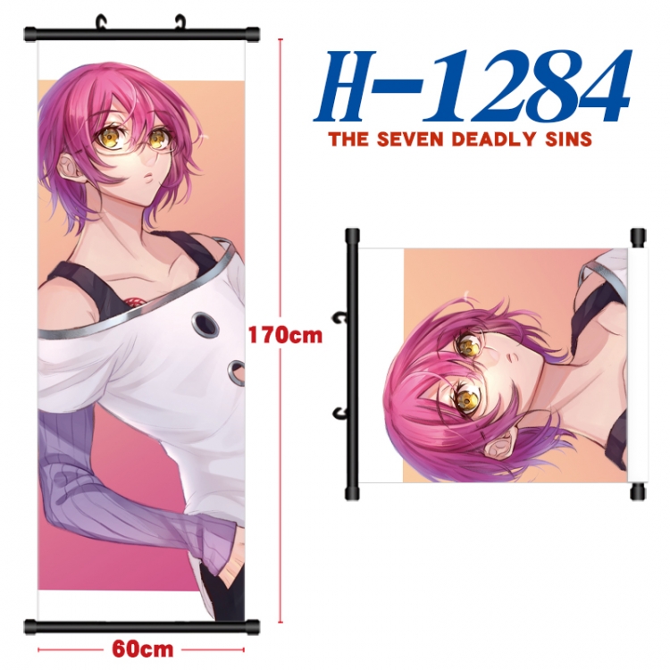 The Seven Deadly Sins Black plastic rod cloth hanging canvas painting Wall Scroll 60x170cm H-1284A