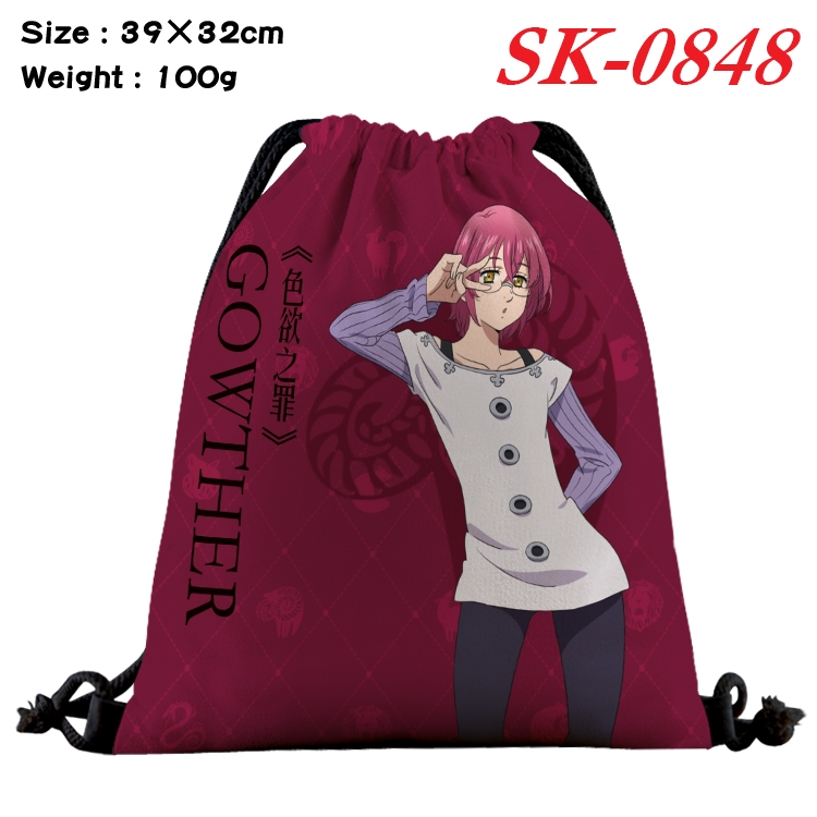 The Seven Deadly Sins cartoon Waterproof Nylon Full Color Drawstring Pocket 39x32cm SK-0848