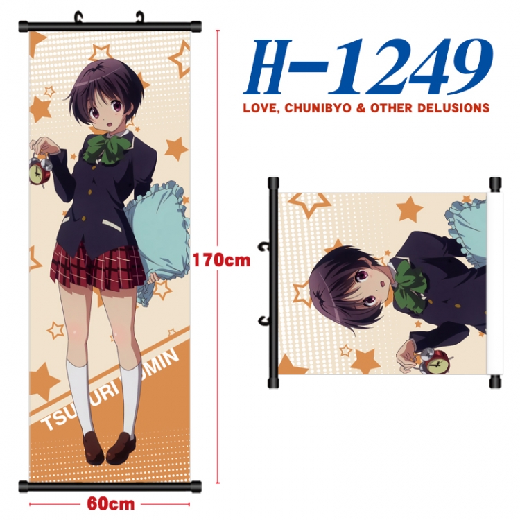 Chuunibyou Demo Koi Ga Shitai Black plastic rod cloth hanging canvas painting Wall Scroll 60x170cm  H-1249A