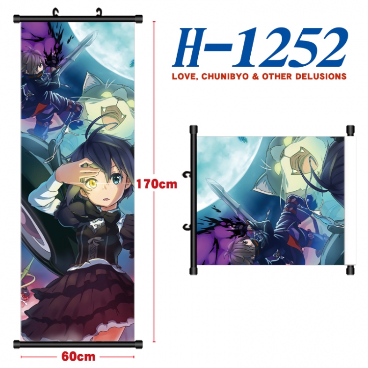 Chuunibyou Demo Koi Ga Shitai Black plastic rod cloth hanging canvas painting Wall Scroll 60x170cm H-1252A