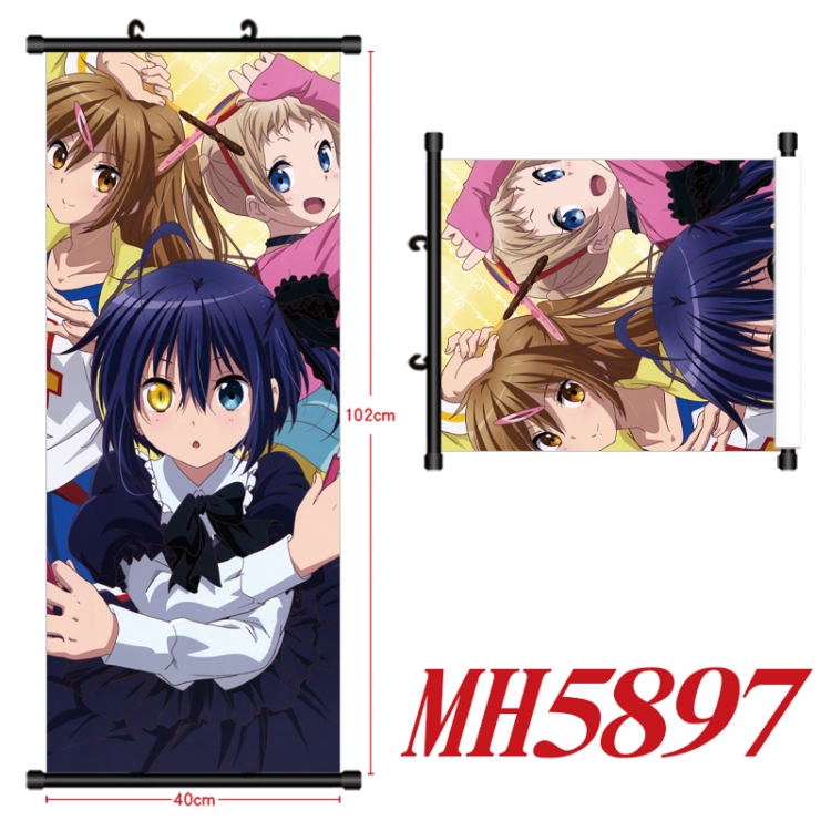Chuunibyou Demo Koi Ga Shitai Anime black Plastic rod Cloth painting Wall Scroll 40X102CM  MH5897A