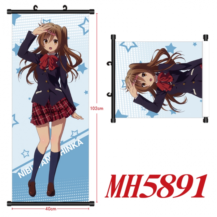 Chuunibyou Demo Koi Ga Shitai Anime black Plastic rod Cloth painting Wall Scroll 40X102CM  MH5891A