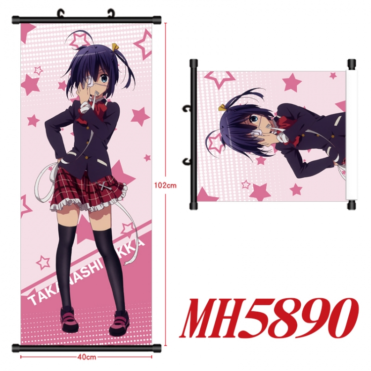 Chuunibyou Demo Koi Ga Shitai Anime black Plastic rod Cloth painting Wall Scroll 40X102CM MH5890A
