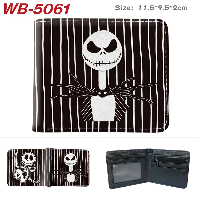 The Nightmare Before Christmas Animation color PU leather half fold wallet 11.5X9X2CM WB-5061A