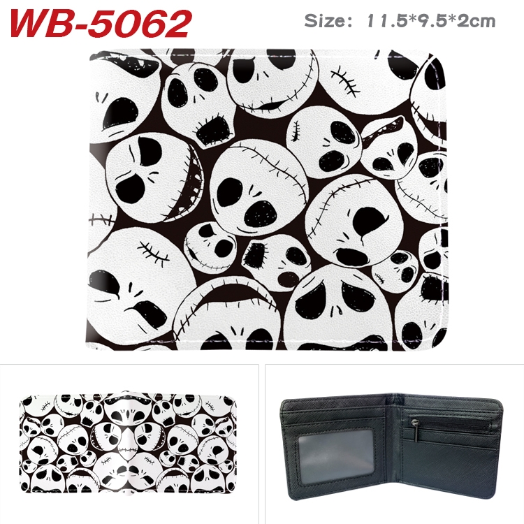 The Nightmare Before Christmas Animation color PU leather half fold wallet 11.5X9X2CM WB-5062A