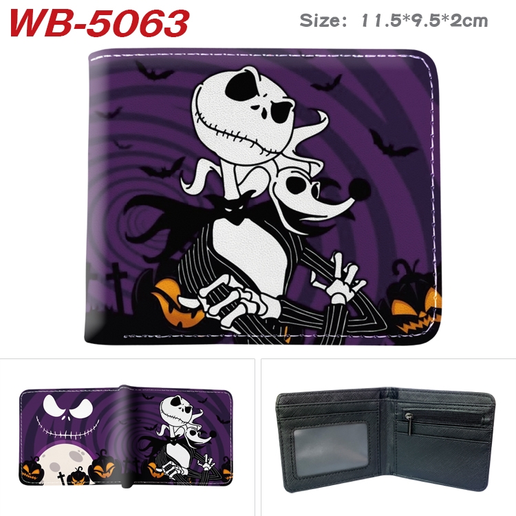 The Nightmare Before Christmas Animation color PU leather half fold wallet 11.5X9X2CM WB-5063A