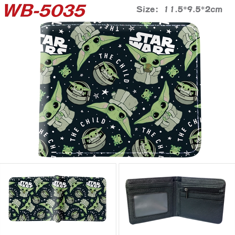 Star Wars Animation color PU leather half fold wallet 11.5X9X2CM  WB-5035A