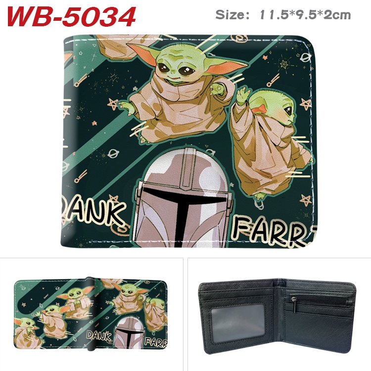 Star Wars Animation color PU leather half fold wallet 11.5X9X2CM  WB-5034A