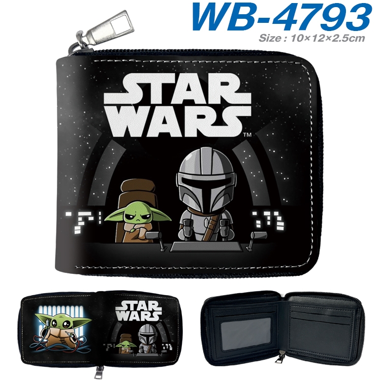 Star Wars Anime color short full zip folding wallet 10x12x2.5cm WB-4793A