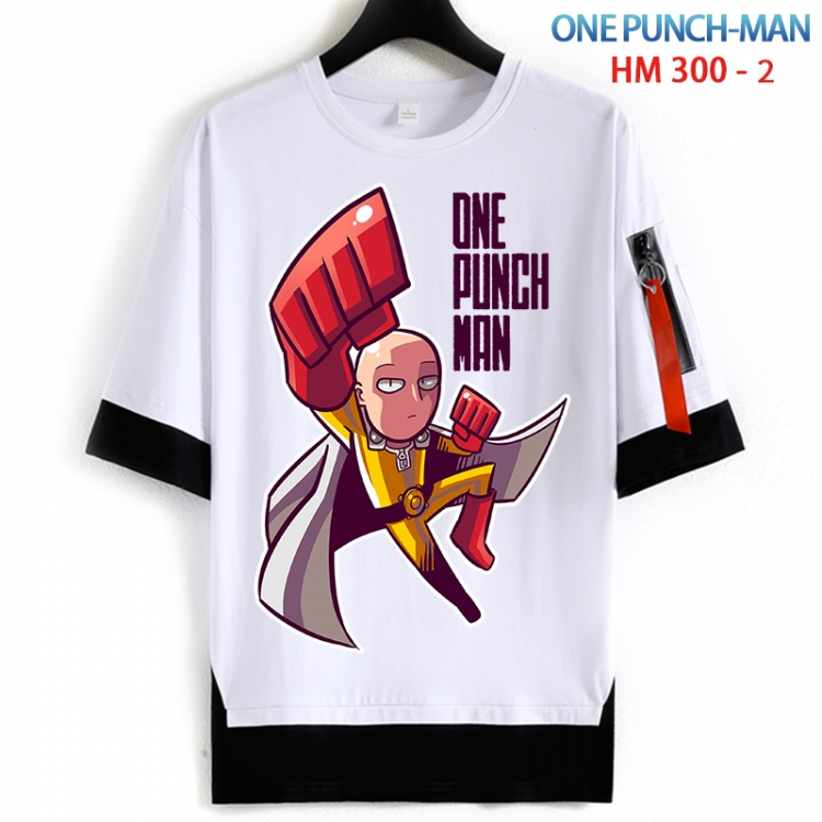 One Punch Man Cotton Crew Neck Fake Two-Piece Short Sleeve T-Shirt from S to 4XL HM 300 2