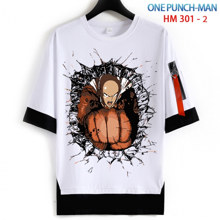 One Punch Man Cotton Crew Neck Fake Two-Piece Short Sleeve T-Shirt from S to 4XL HM 301 2