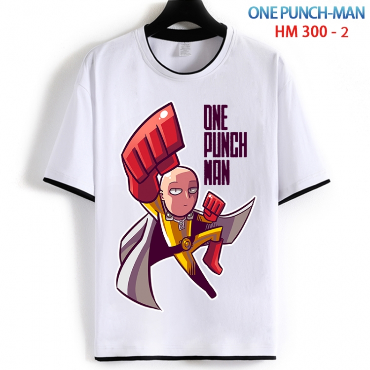 One Punch Man Cotton crew neck black and white trim short-sleeved T-shirt from S to 4XL  HM 300 2