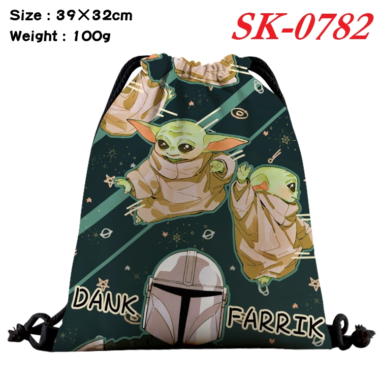Star Wars cartoon Waterproof Nylon Full Color Drawstring Pocket 39x32cm  SK-0782